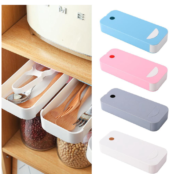 Under Desk Storage Drawer Organizer – Self-Adhesive Hidden Drawer for Office & Home Use