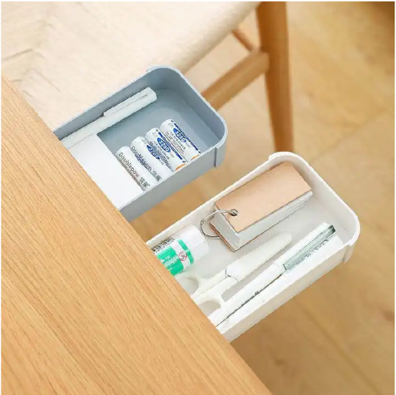 Under Desk Storage Drawer Organizer – Self-Adhesive Hidden Drawer for Office & Home Use