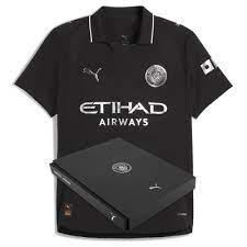 Away Black Manchester city 2025/2026-Inspired Football Jersey |  High-Quality Men’s Sportswear Shirt with Stylish Silver Accents