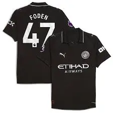 2025/2026 Away Black Manchester city-Inspired Football Jersey |  High-Quality Men’s Sportswear Shirt with Stylish Silver Accents