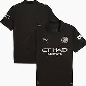 Away Black Manchester city 2025/2026-Inspired Football Jersey |  High-Quality Men’s Sportswear Shirt with Stylish Silver Accents