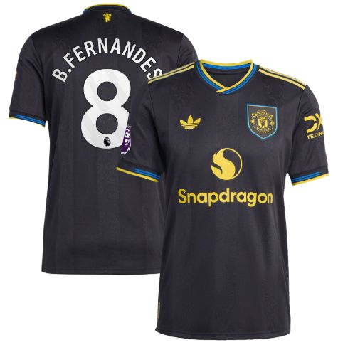 Manchester United 2025/2026 Third Kit, Black Football Jersey with Retro 90s Trim, Lightweight, Breathable Polyester Shirt Perfect for Training, Matches, Casual Wear, Fans, Sports and  Outdoor use.