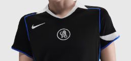 Hot Deal! Chelsea FC 2025/26 Black Third Kit Jersey with Blue Piping and Modern Crest, Lightweight Breathable Performance Football Shirt for Training, Matches, Fans and Casual Wear Everyday Use Plus X