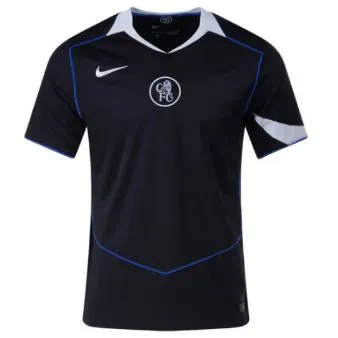 Hot Deal! Chelsea FC 2025/26 Black Third Kit Jersey with Blue Piping and Modern Crest, Lightweight Breathable Performance Football Shirt for Training, Matches, Fans and Casual Wear Everyday Use Plus X