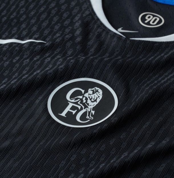 Hot Deal! Chelsea FC 2025/26 Black Third Kit Jersey with Blue Piping and Modern Crest, Lightweight Breathable Performance Football Shirt for Training, Matches, Fans and Casual Wear Everyday Use Plus X