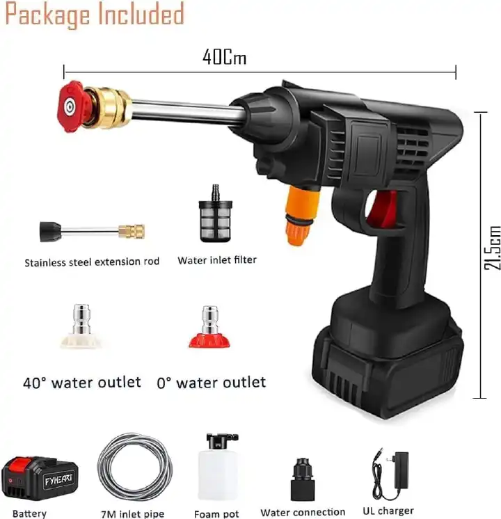 New Arrival 🚀 Premium 24V Cordless High-Pressure Car Wash Spray Gun 🚗💦 Rechargeable Power Washer with Multi Nozzles, Long Hose, Foam Bottle & Full Accessories for Car Cleaning and Outdoor Washing
