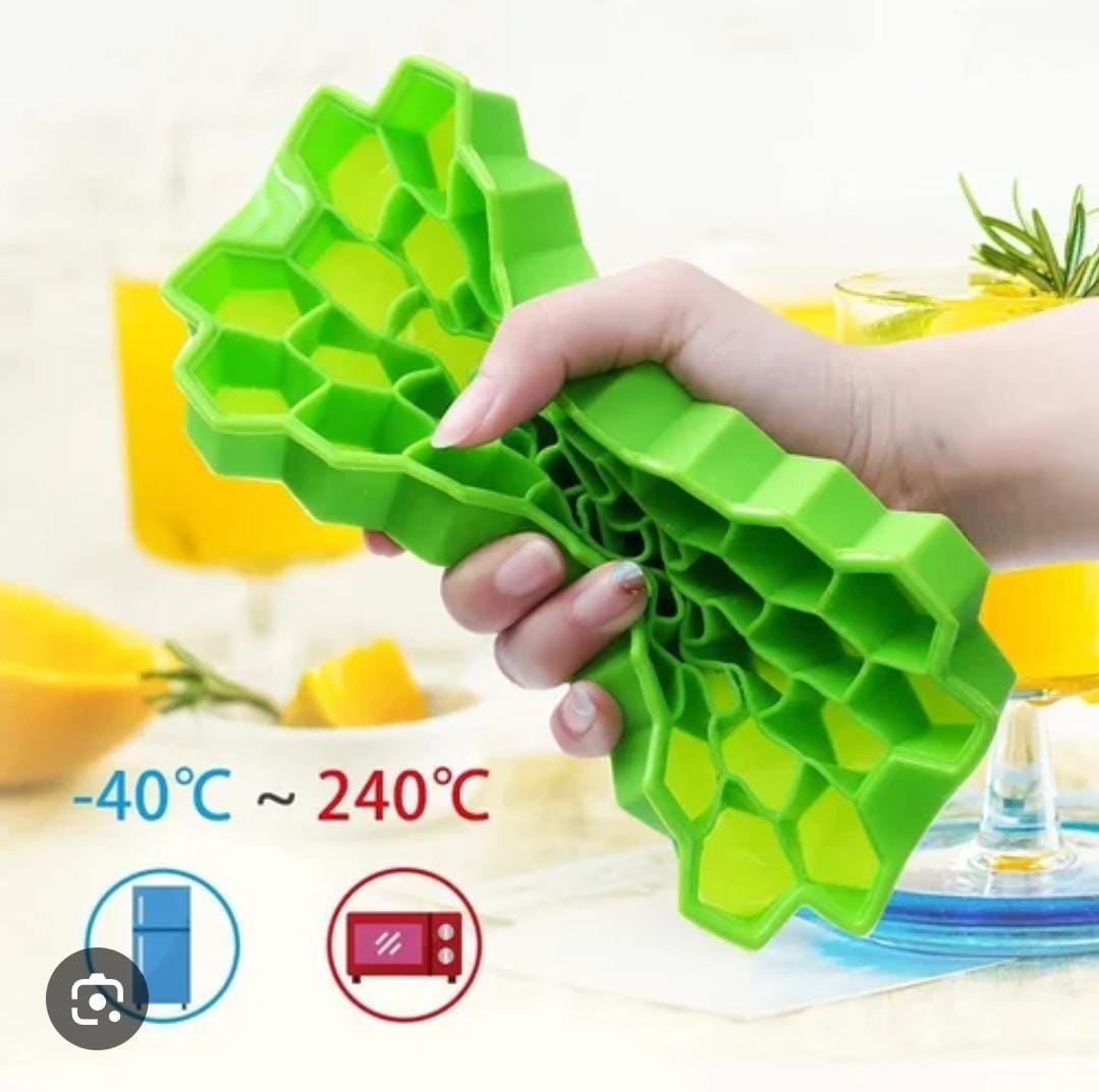Limited offer! Honeycomb Ice Cube Maker Tray – Flexible Silicone Hexagon Ice Mold for Drinks, Cocktails, Juice & Freezer Use (Reusable Ice Cube Maker)
