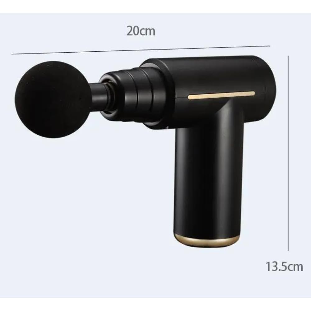 Rechargeable Percussion Massage Gun with 4 Interchangeable Heads, Deep Tissue Muscle Relaxation Massager for Body, Neck & Back