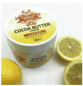 Original 🍋 American Dream Cocoa Butter Lemon Cream with Lemon Oil & Vitamin E – Brightening Moisturizing Body Cream
