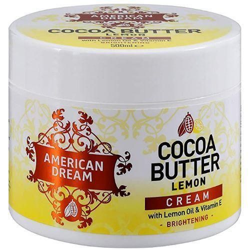 Original 🍋 American Dream Cocoa Butter Lemon Cream with Lemon Oil & Vitamin E – Brightening Moisturizing Body Cream