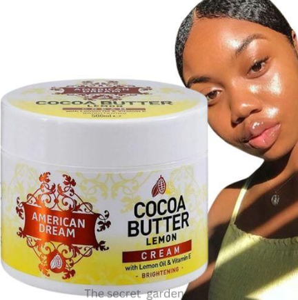 Original 🍋 American Dream Cocoa Butter Lemon Cream with Lemon Oil & Vitamin E – Brightening Moisturizing Body Cream