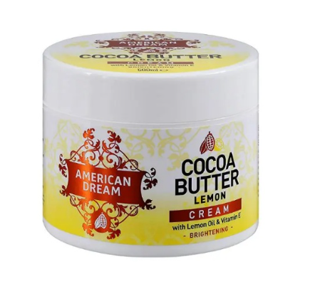 Original 🍋 American Dream Cocoa Butter Lemon Cream with Lemon Oil & Vitamin E – Brightening Moisturizing Body Cream