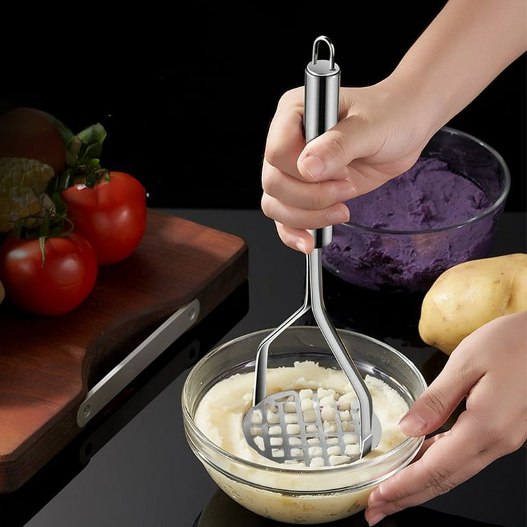 Premium Heavy-Duty Stainless Steel Potato Masher  – Durable Non-Slip Kitchen Tools for Mashing Potatoes, Fruits, Vegetables & Baby Food | Rust-Free, Easy-Clean & Comfortable Grip