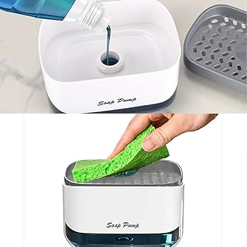 QuickPump Kitchen Soap Dispenser with Sponge Caddy – Fast, Clean & Efficient Dishwashing