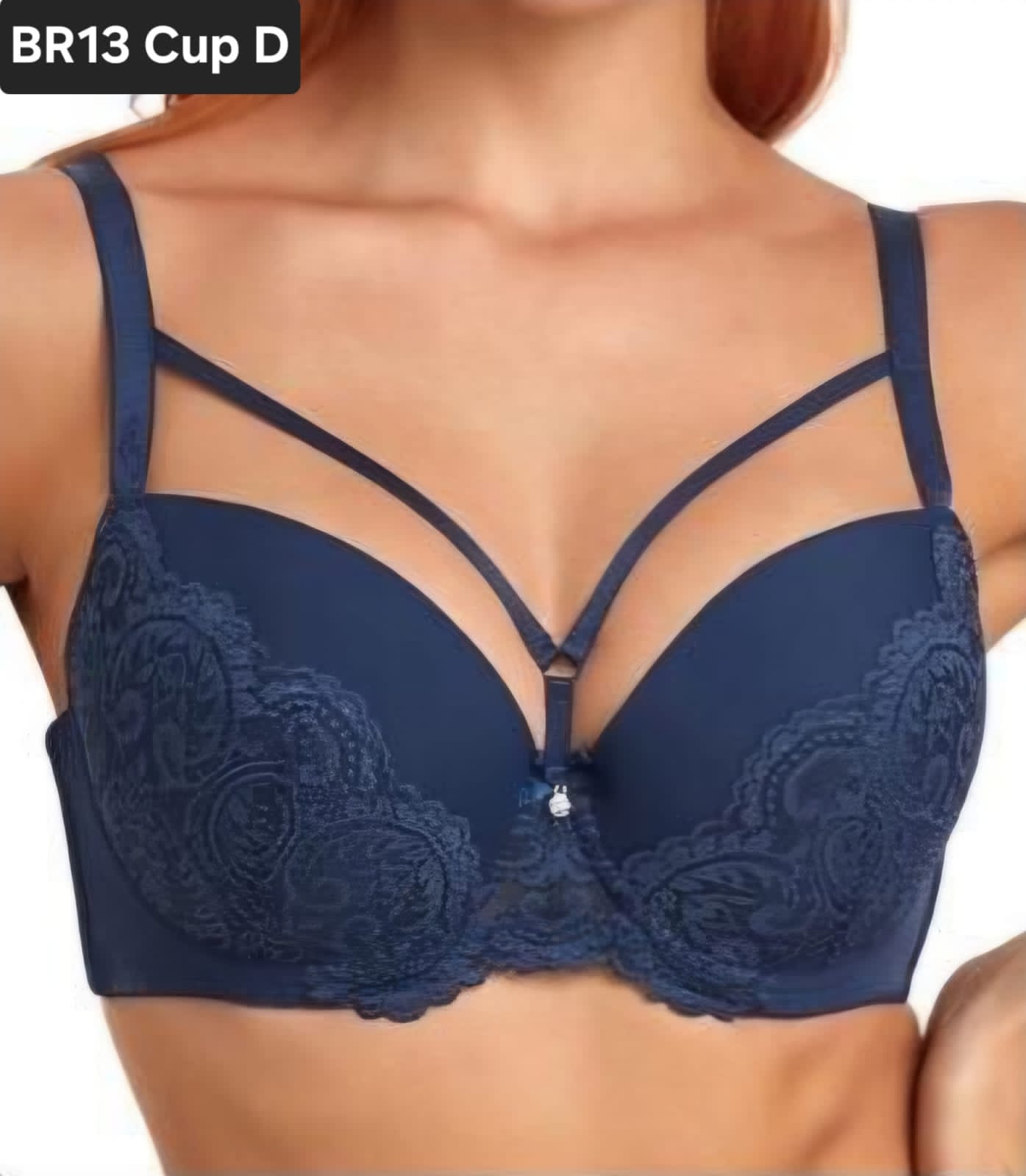 Premium Cup D Bridal Push-Up Lace Bra – Elegant Strappy Underwire Support Lingerie for Wedding & Special Occasions