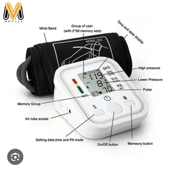 Digital Blood Pressure Monitor – Portable Rechargeable Sphygmomanometer for Home & Travel Health Tracking