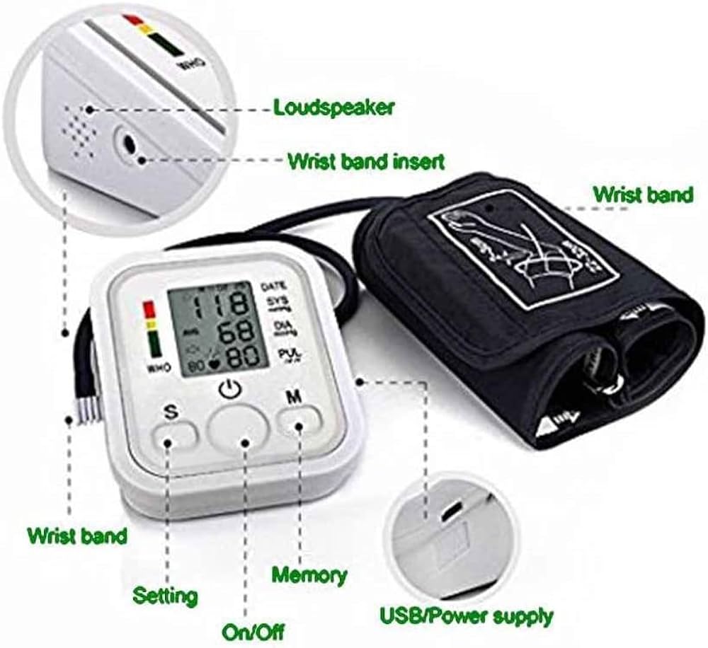 Rechargeable Sphygmomanometer – Accurate Digital Blood Pressure & Pulse Monitor for Adults and Seniors
