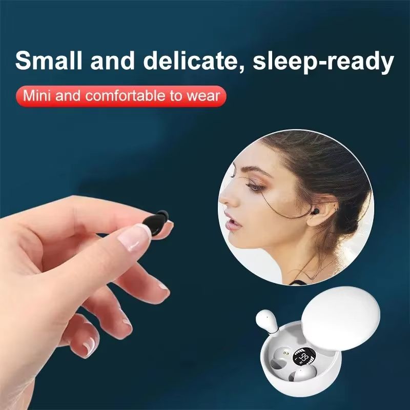 SK26 TWS Wireless Bluetooth 5.4 Headphones In-Ear Invisible Sleep Earbud With Mic Noise Cancelling Earphones HIFI Music Headset