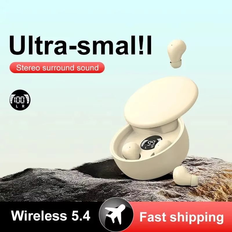 SK26 TWS Wireless Bluetooth 5.4 Headphones In-Ear Invisible Sleep Earbud With Mic Noise Cancelling Earphones HIFI Music Headset