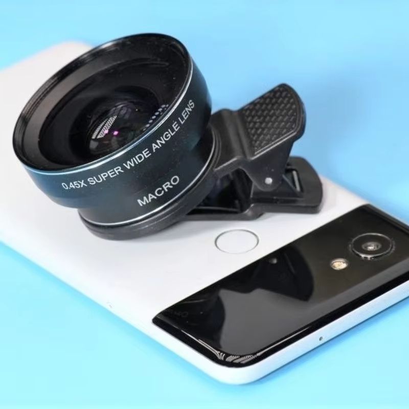 37mm Mobile Phone Lens Professional 0.45X 49uv Super Wide-Angle + Macro HD Lens For iPhone Android 2 IN 1 Lens Universal Clip
