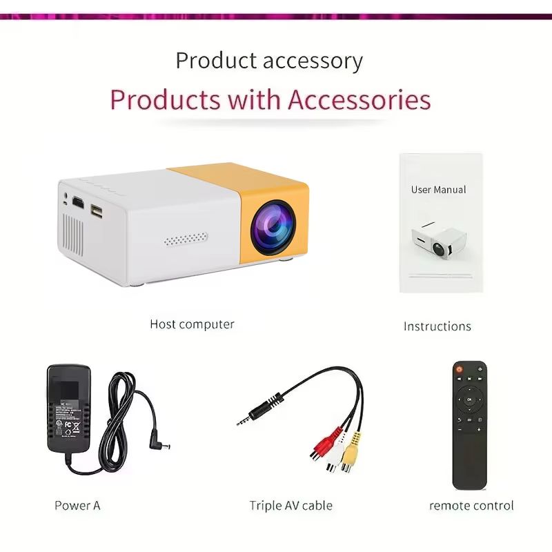 YG300 is suitable for bedroom, dormitory, student mobile screen projection, home theater, 4K projector, home projector