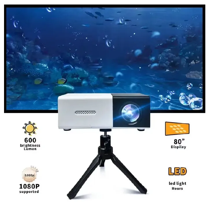 YG300 is suitable for bedroom, dormitory, student mobile screen projection, home theater, 4K projector, home projector