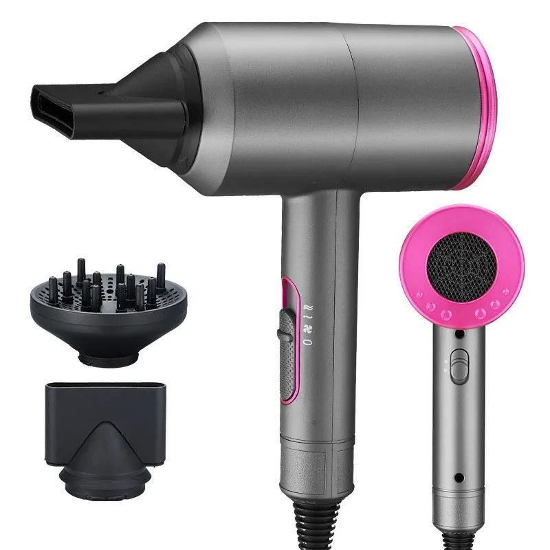 Professional Hair Dryer Strong Wind Hot Air Cold Air Ion Salon HairDryer 2000w Brush Negative Ion Blow Dryer with Diffuser