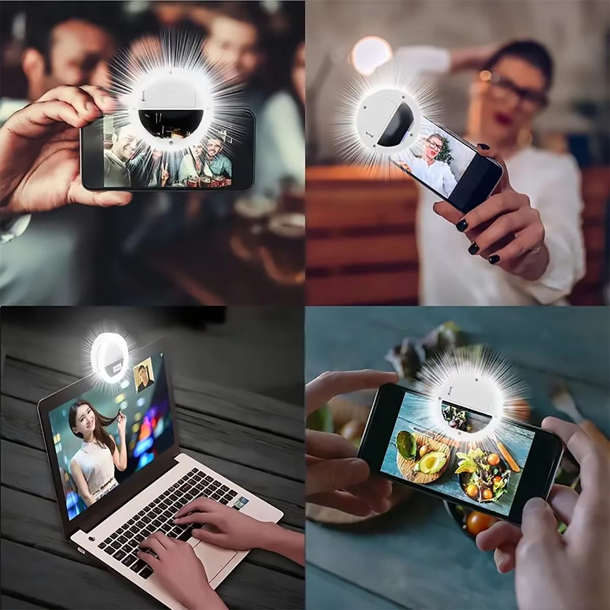 Mini Selfie Ring Light for Mobile Phone LED Lamp USB Charge Portable for Video Photograph Selfie Light for Live Makeup