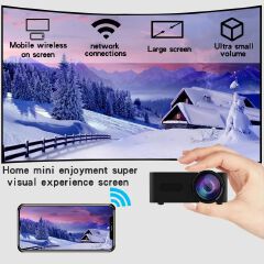 YT100 portable wireless connected mobile projector 5V2A power supply with built-in speaker 15ANSI for home outdoor projection