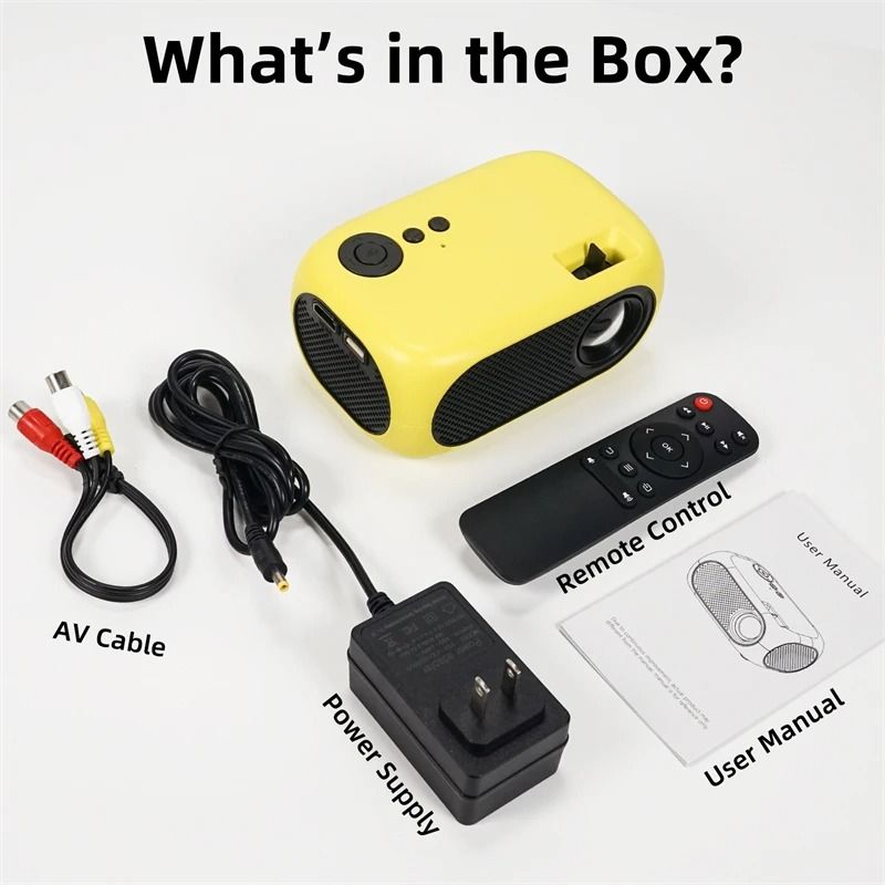 M24 Mini Portable Projector 480*360P USB HDMI Supports 1080P Halloween Children Gift Home Theater Outdoor LED Mini Projector