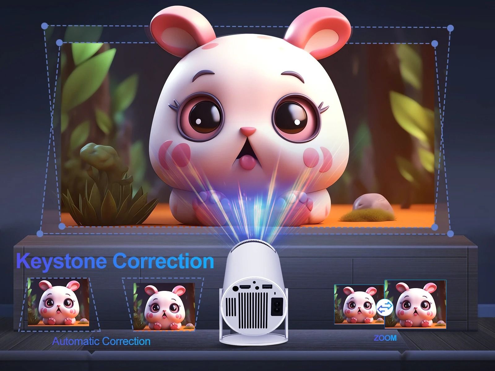 HY300 Plus+Wifi6 Projector 290ANSI Android 14 Dual BT5.0 1280*720P Home Cinema Outdoor portable HY300 Pro +