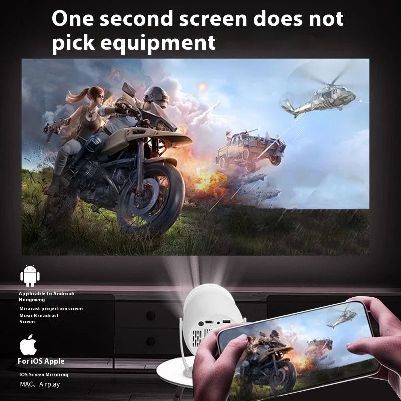 2026 Smart Projector 1080P Portable Android13 HY400 Pro Plus WiFi Game Mini 4K Video Projectors with LED LCD
