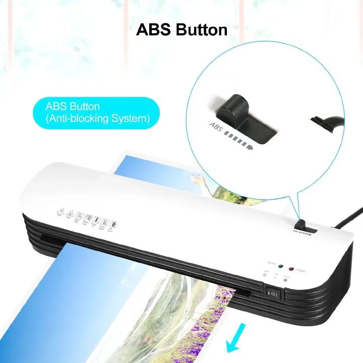 SL299 Laminator Machine Set A4 Size Hot and Cold Lamination 2 Roller System with 20 Laminating Pouches Paper Cutter Corner Round