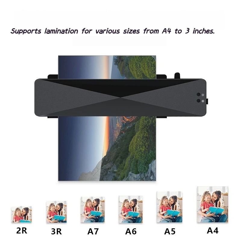 FNL001 laminating machine for office and home use, suitable for cold and hot double plastic of documents and photos below A4