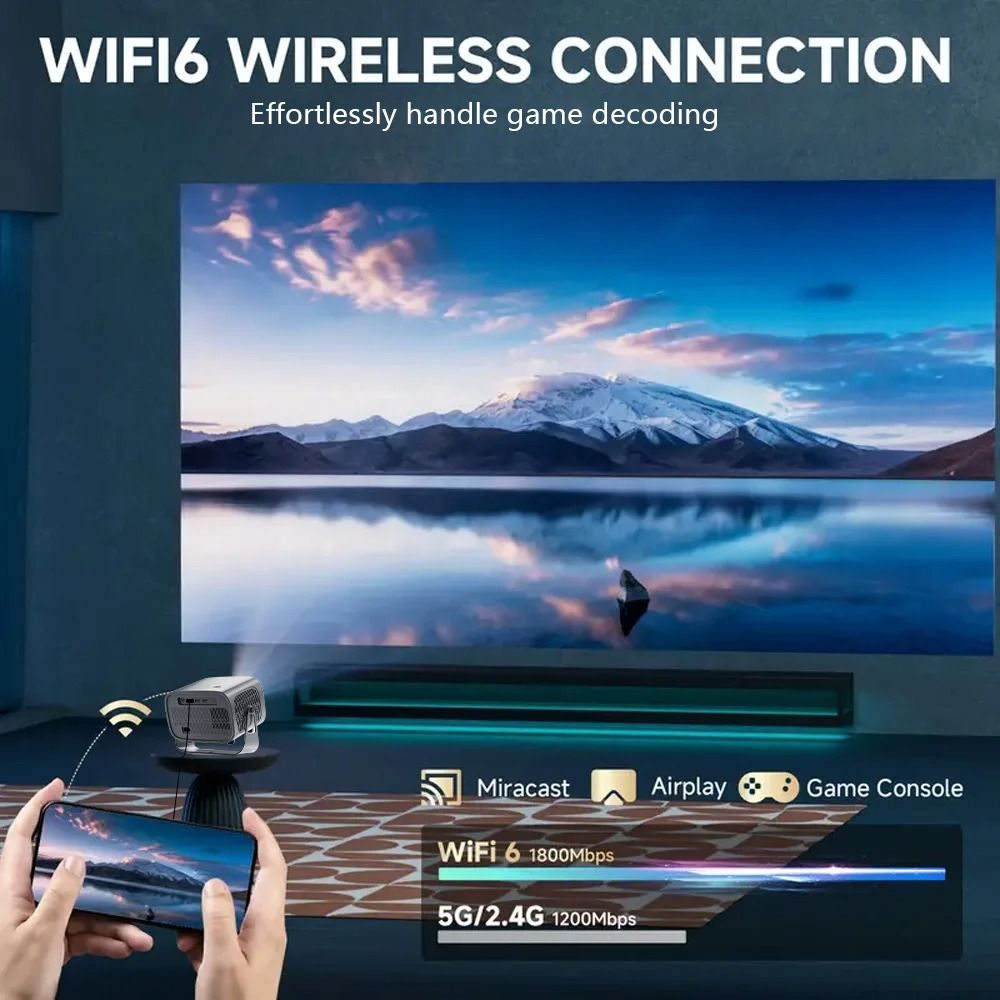 A10 Android 11 Projector Mini Home Cinema H713 BT5.2 1080P Smart 3D Portable Video Projector, HY300PRO Upgrade