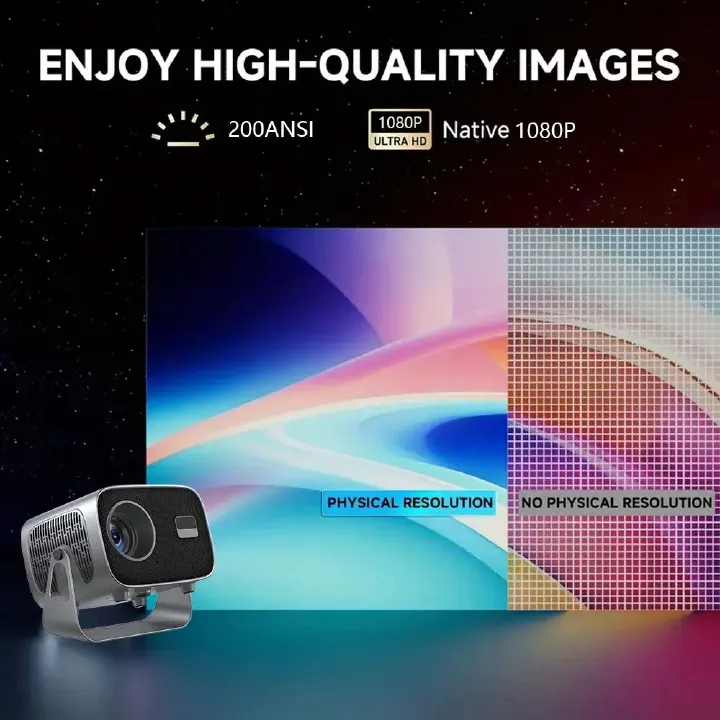 A10 Android 11 Projector Mini Home Cinema H713 BT5.2 1080P Smart 3D Portable Video Projector, HY300PRO Upgrade