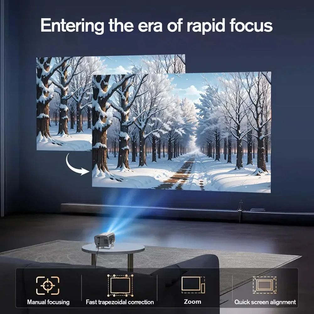 A10 Android 11 Projector Mini Home Cinema H713 BT5.2 1080P Smart 3D Portable Video Projector, HY300PRO Upgrade