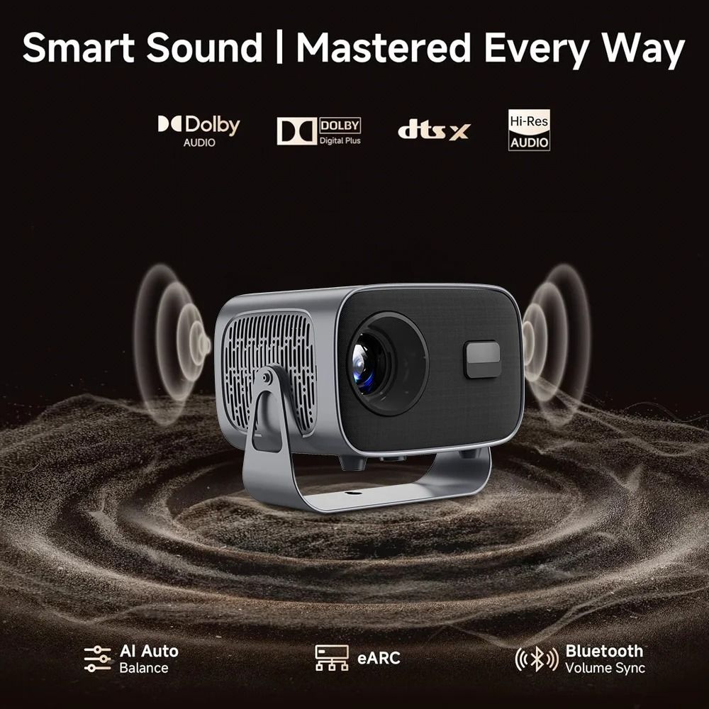 A10 Android 11 Projector Mini Home Cinema H713 BT5.2 1080P Smart 3D Portable Video Projector, HY300PRO Upgrade