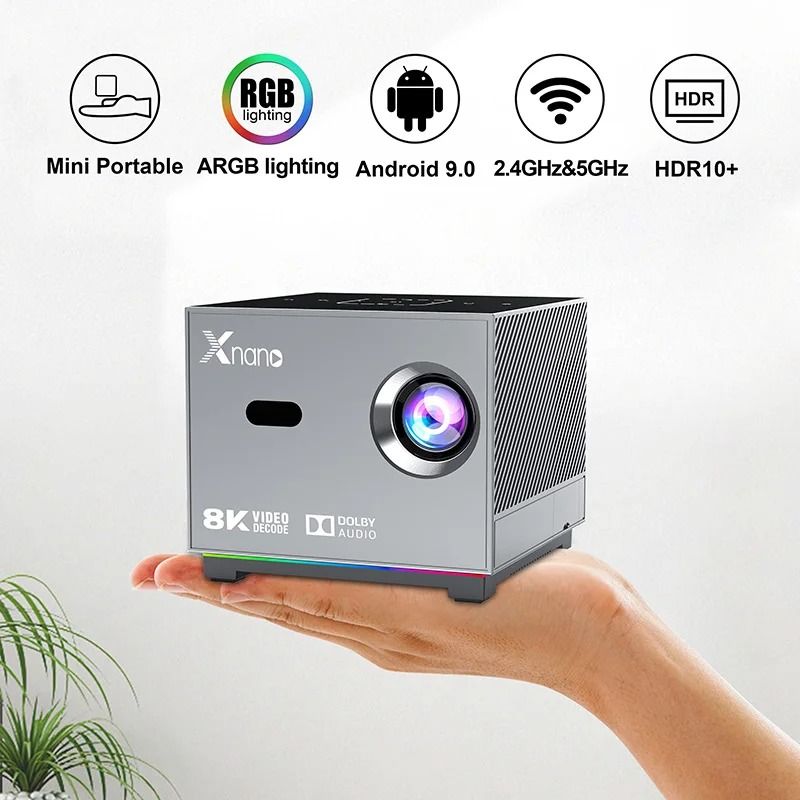 X3Mini Portable Projector 4K High Definition Full HD 1080P Native X3 Android Beam Video Home Theater Projector for Movies