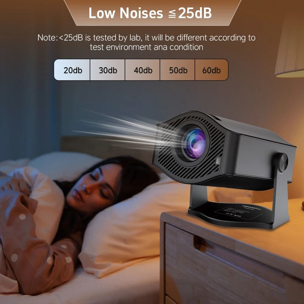 Android 11 HM400 Pro Projector Light Source LED Display Large Screen Dual Wi-Fi6 BT5.2 720P Portable Cinema Projector Upgraded