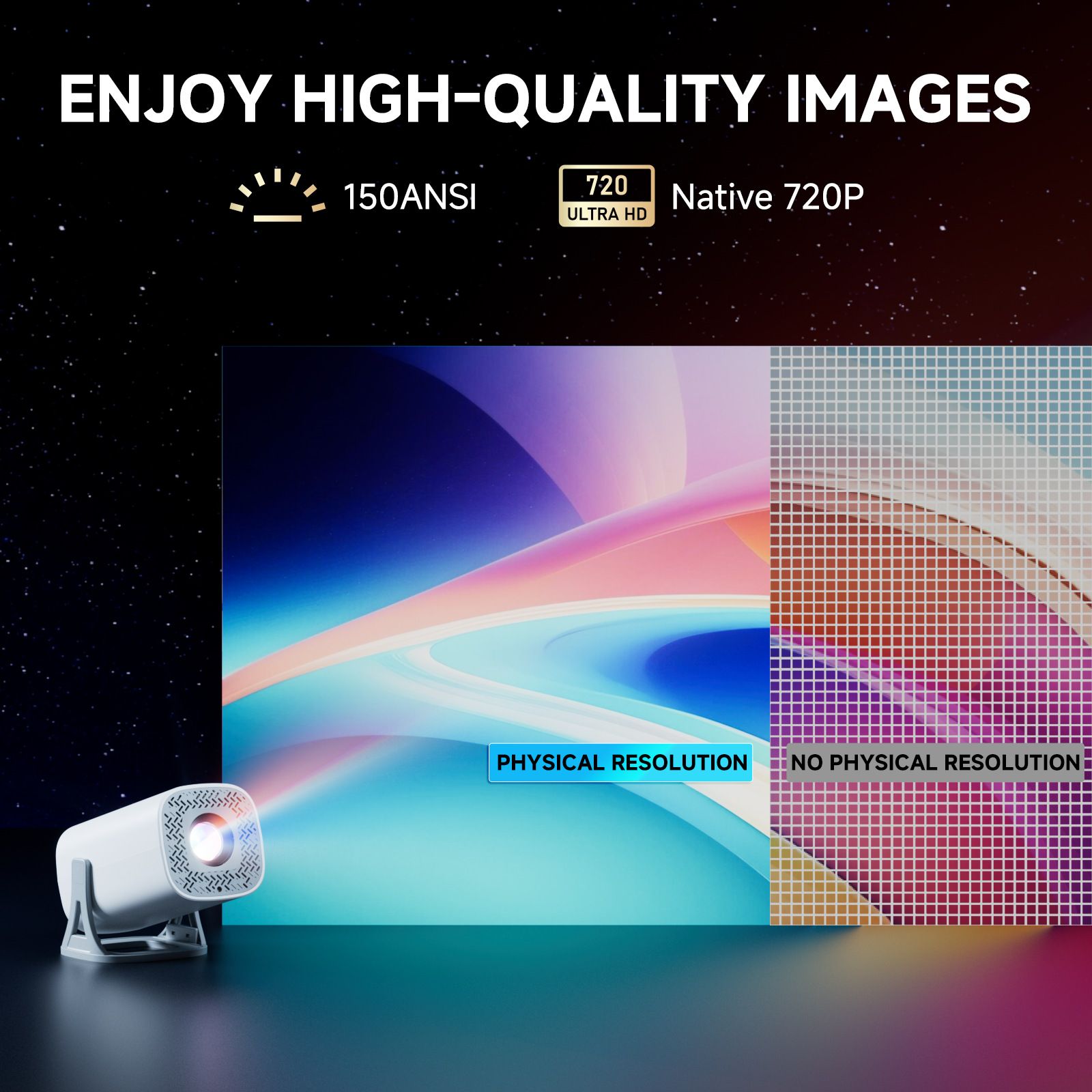 2026 New S40PRO Portable Mini Home Projector - Wireless Screen Mirroring, Android System, 4K HD Display | Small Body, Full Functions, Premium Quality