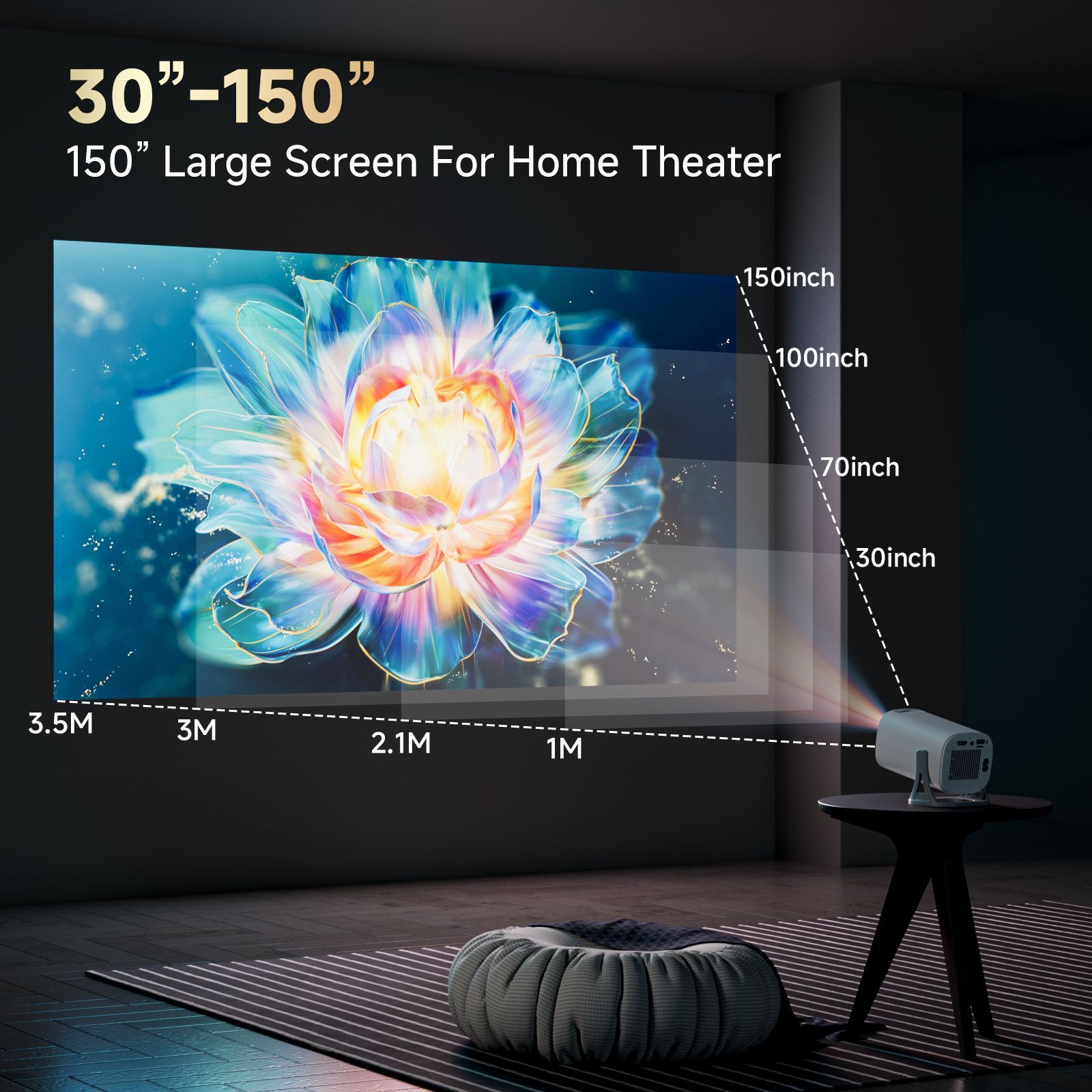 2026 New S40PRO Portable Mini Home Projector - Wireless Screen Mirroring, Android System, 4K HD Display | Small Body, Full Functions, Premium Quality