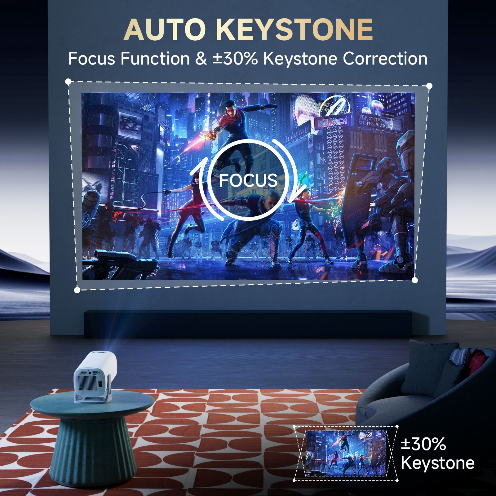 2026 New S40PRO Portable Mini Home Projector - Wireless Screen Mirroring, Android System, 4K HD Display | Small Body, Full Functions, Premium Quality