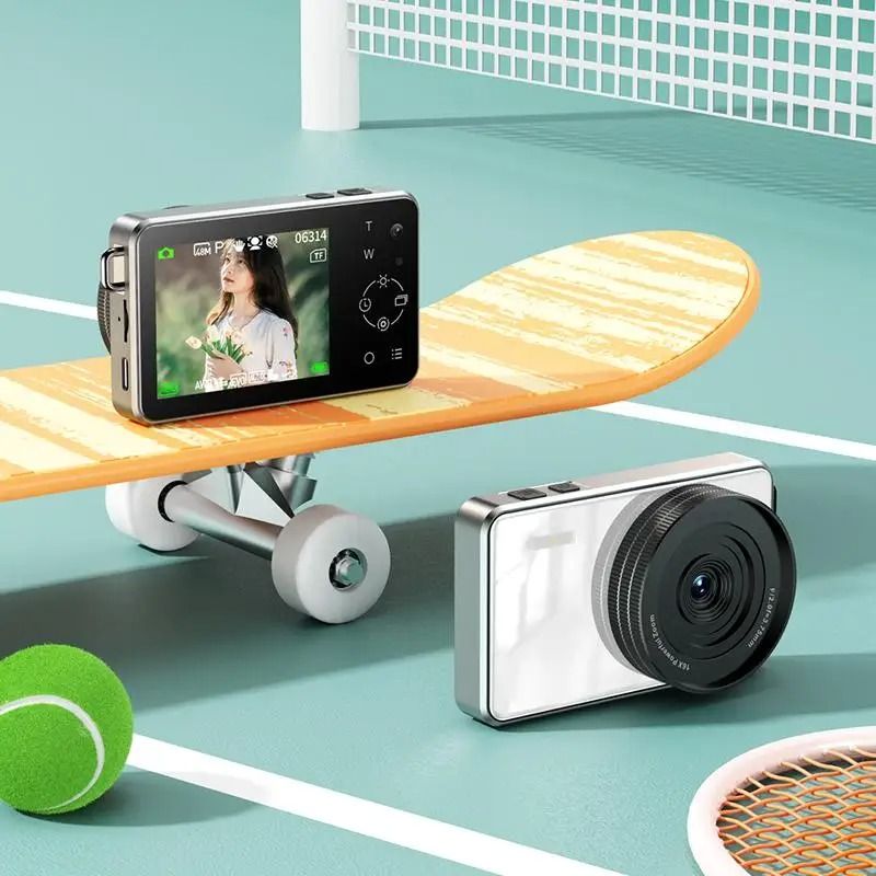 Digital Camera 2.8-inch IPS HD Touch Screen Metal Body Dual Camera for Campus Travel Selfies 32GB Storage