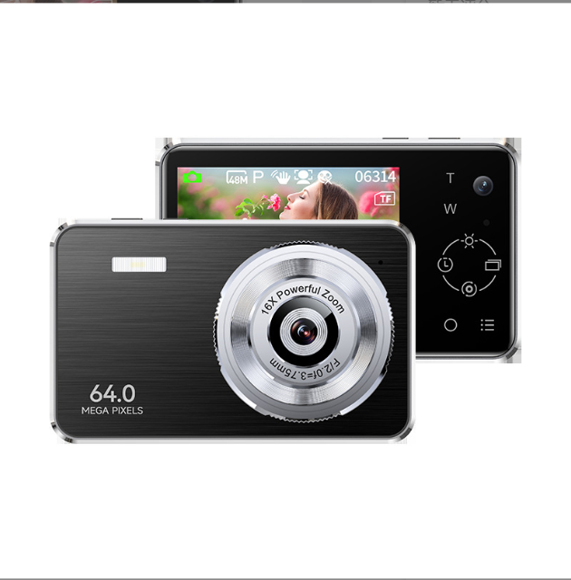 Digital Camera 2.8-inch IPS HD Touch Screen Metal Body Dual Camera for Campus Travel Selfies 32GB Storage