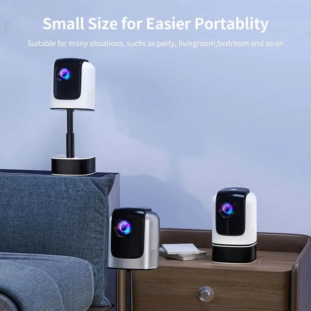 Proyector TS-1 Video Projector Mini Smart Led Lamp Home Portable Lcd Mini Projectors 1080p Full HD Android Projector With Stand