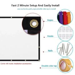 Projectors Screen Fabric Projector Cloth Anti-light 60 72 84 100 120 150inch Home Outdoor Office Simple Curtain Accessories