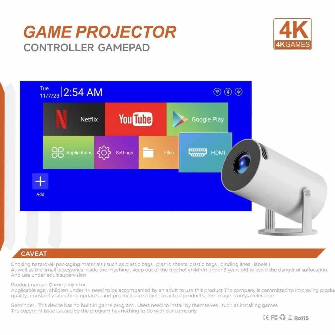 border X10Plus game console projector bubble tube HY300 Android 4K Android H713 smart 720P projector