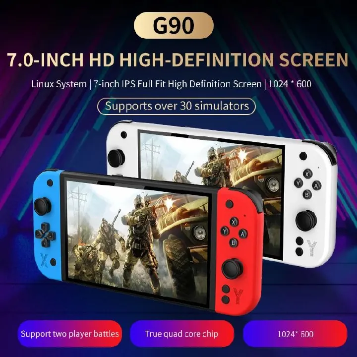 G90 Portable Handheld Game Console for PSP/PS1 7-Inch 64GB 4000mAh High-Definition Screen Retro TV Gaming Console Best Choice