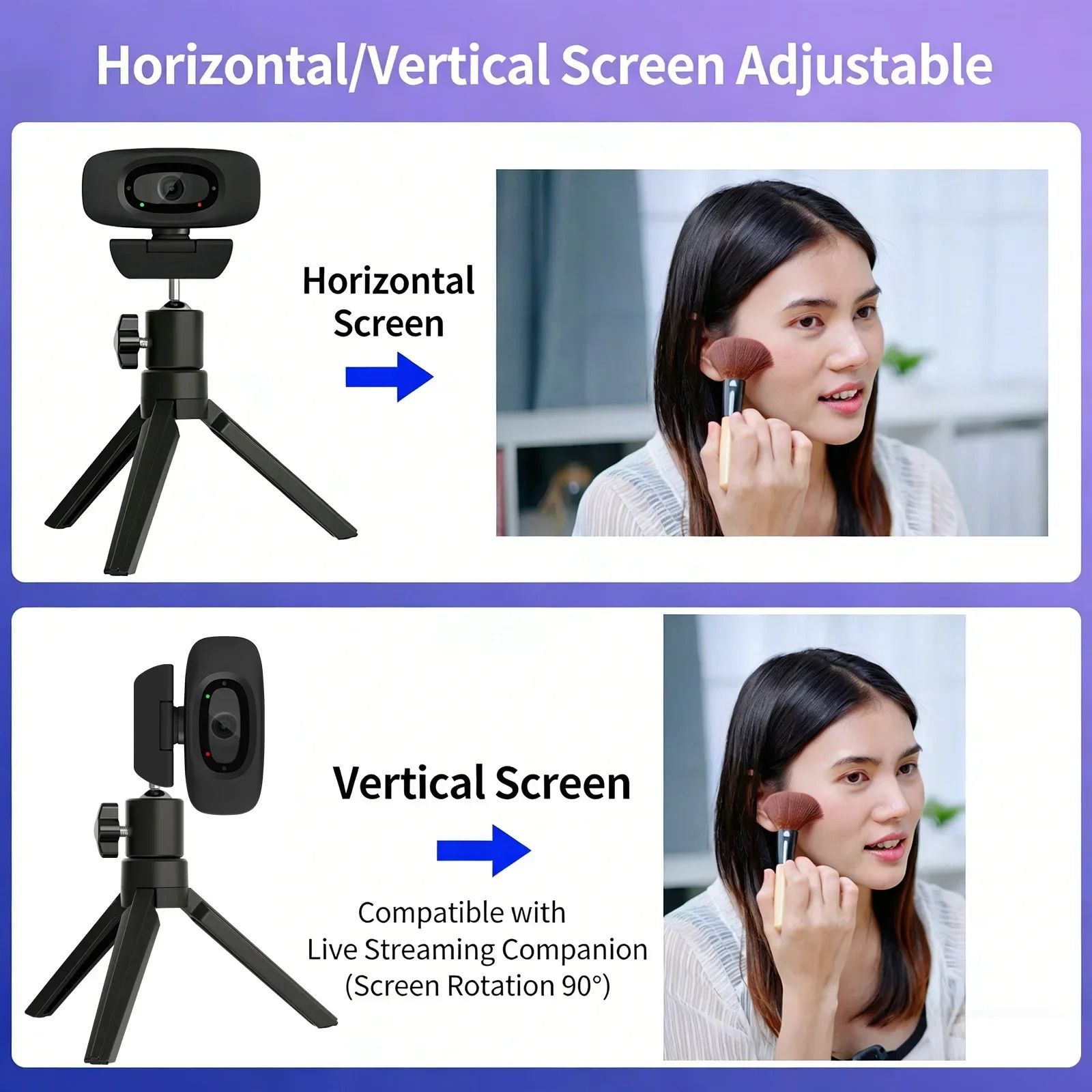 Desktop Computer Camera Smart Noise Reduction Autofocus USB Webcam 120°HD Wide-Angle Microphone PC Laptop Video Shooting Camera